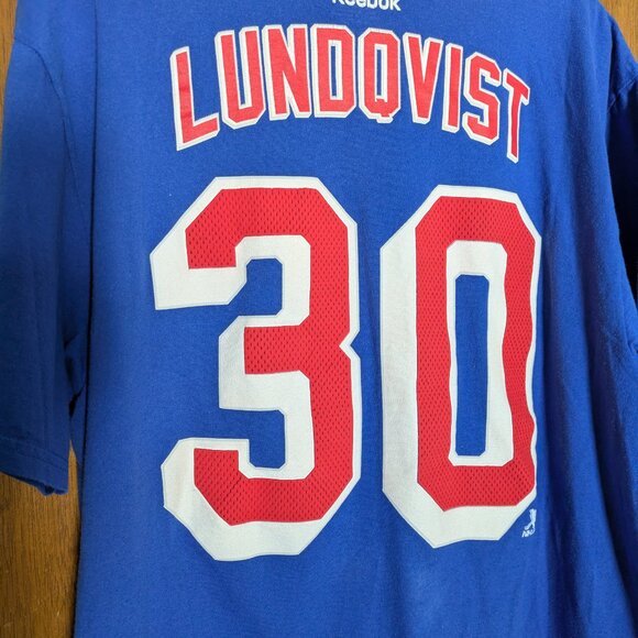 REEBOK - NHL - NEW YORK RANGERS T-SHIRT - FEATURING HENRIK LUNDQVIST - Picture 3 of 8